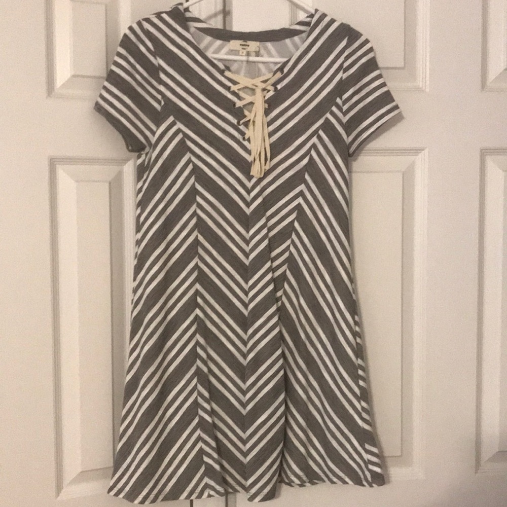 Grey and White Dress